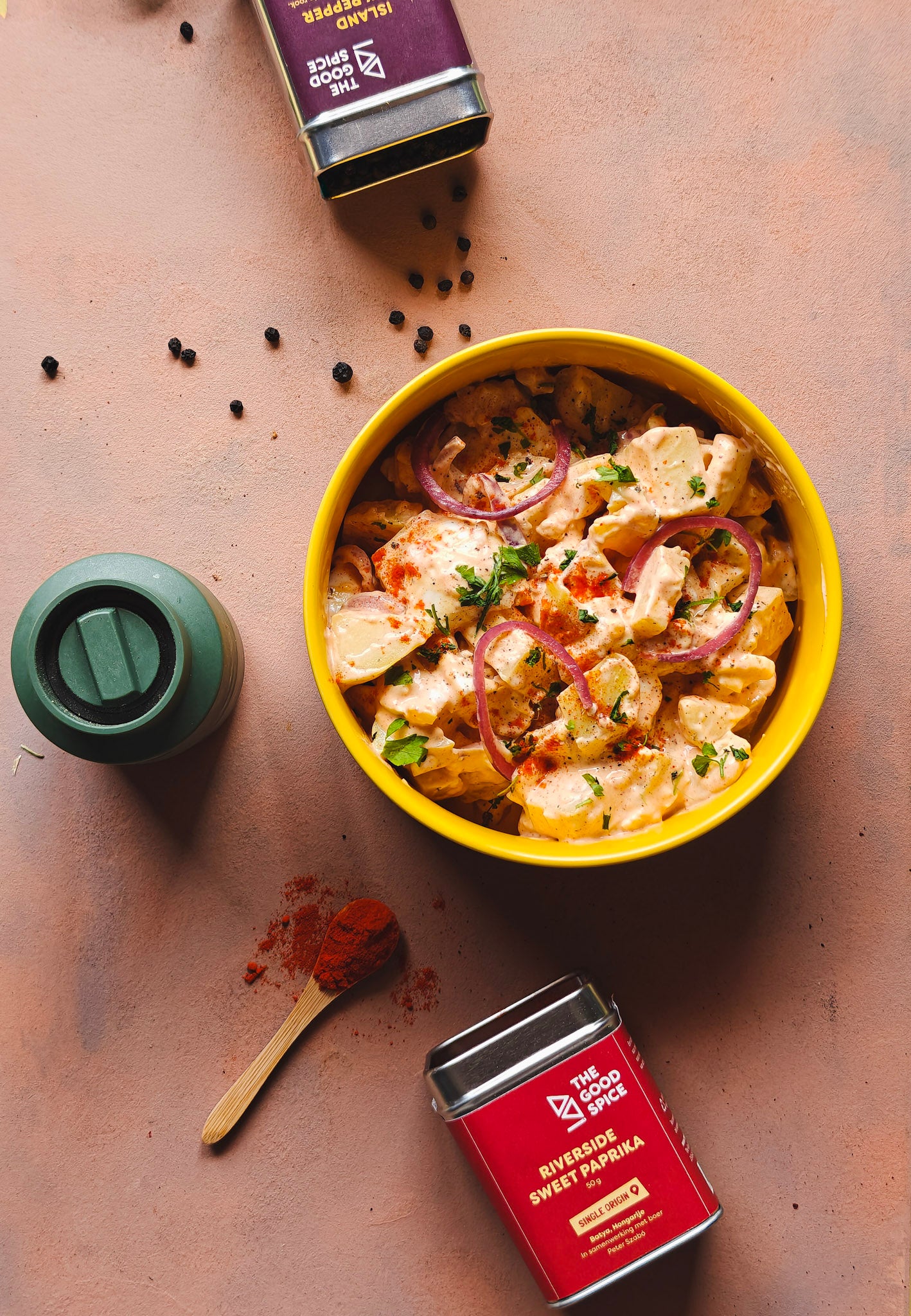Aardappelsalade met river side sweet paprika