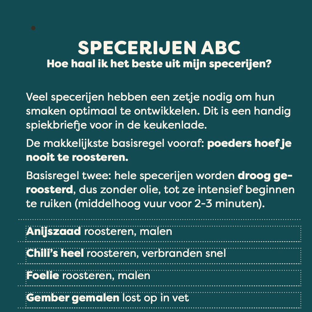 Spiceguide | dé keukenlade gids voor specerijen - A7 waaier
