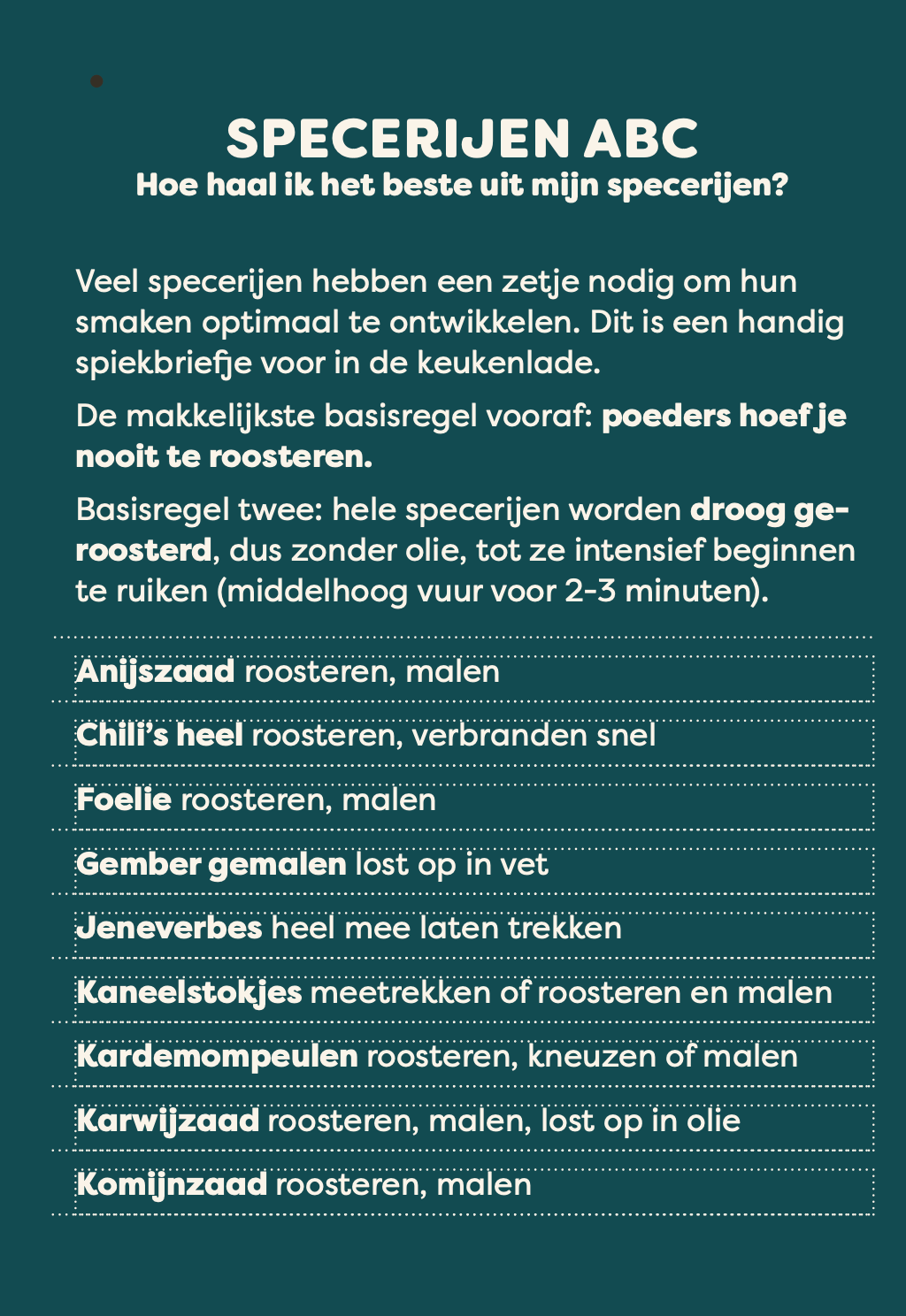 Spiceguide | dé keukenlade gids voor specerijen - A7 waaier
